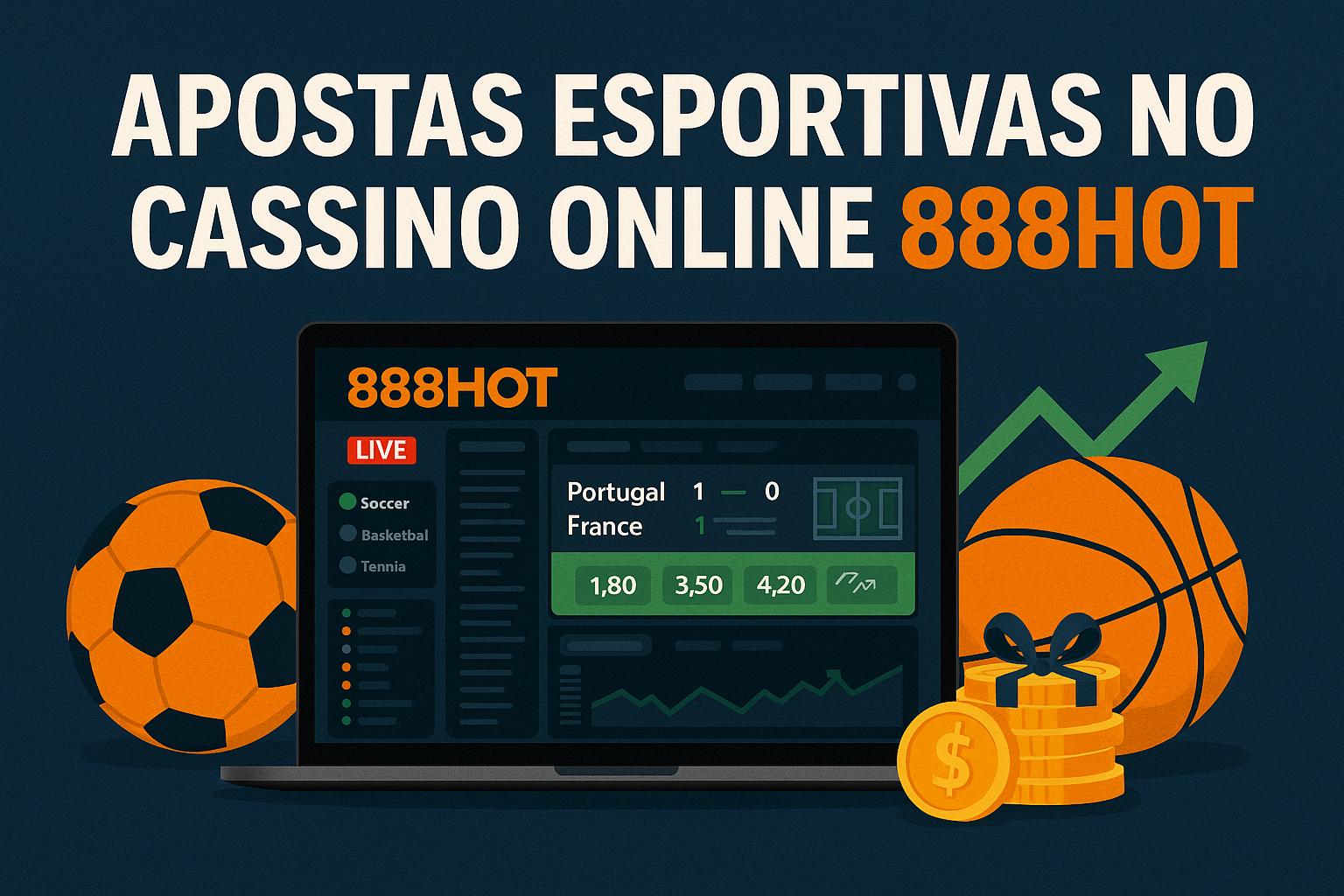 Aposte em apostas esportivas no cassino online 888HOT